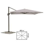 Ombrellone Rettangolare con Braccio Laterale 4x3 Metri Grigio