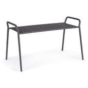 Panca da giardino in acciaio - Dalya, elegante e compatta, per giardini e verande, 88x49x51 cm