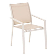 Sedia con Braccioli Impilabili in Alluminio Lino Argilla -  L. 56 x P. 63 x H. 88 cm
