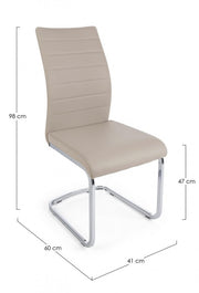 Moderner Stuhl mit Cappuccino Myra 41x60x H98 cm gepolstert