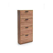 Scarpiera con 4 ante in rovere quercia, dimensioni 65 x 25 x h 146 cm