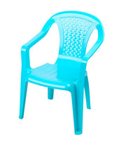 Sedia da Giardino per Bambini Impilabile in Plastica Blu - Dimensioni 52x37x35 cm