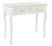 Konsole in MDF zwei Schubladen weißer Chlorinne 90x40x H78 cm