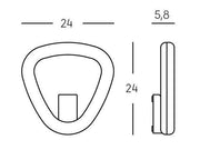 LED 20W 3000K Applique Daphne Grafite Line