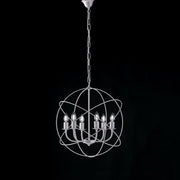 Deco Kronleuchterhängung Weiß Silber Sechs Lichter 51x H55 cm