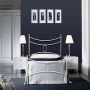 Einzeleisenbett mit weißer Peediera conca 92x208x H117 cm