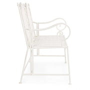 Zwei -Seter -Faltbank in White Steel Emily 115x60x H92 cm