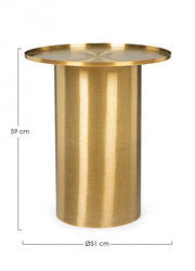 Gold im Metalltisch -Atmosphäre -Stil CM Ø51x59h