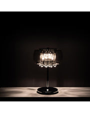 Spiegeltischlampe in Glas- und Chrommetallsts