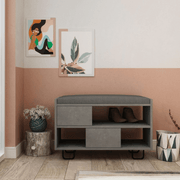 Troy Retro Grey Retro -Schuhregal mit Effez -Kissen