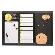 Emoji Magnetic Blackboard mit Uhr, Kork und Marker CM60x40x1.5