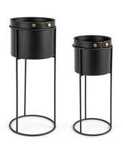 Setzen Sie 2 Vasen für Eifer Black Steel Plan