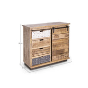 Credenka 1 Tür 4 Schubladen Tudor CM 90 x 35 x 85 h cm