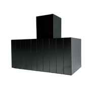 Würfel aufstrebende Kapuze in Burnished Edelstahl 80 cm