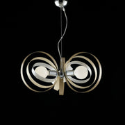 Tortora weißer Eisen Kronleuchter Drei Lichter Chrom Finish 58x H30 cm