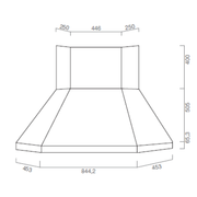 Städtische Eckhaube in Burnished Edelstahl 105 x 105 cm