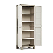 Multi -Use -Garderobe zwei Türen vier Regale Beige Excellence 89x54x H182 cm