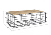 Gitter rechteckiger Holzmetalltisch