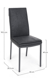 4x Sofie Pu Anthracite Chair