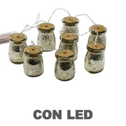 Festonflaschen Filigli 8 Stück Platinglas mit 200 cm LED