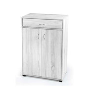 Weißer Schuhregal mit Regalen und Schublade 63 x 33 x 95 h cm cm