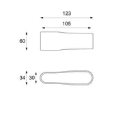 Moderner grauer Stein Tabelle 123 x 60 x H 34 cm