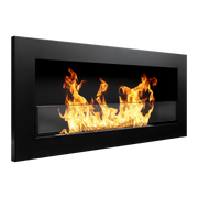 Bioethanol -Kamin oder gebaut -in schwarzen Livorno L 90 x P 12 x H 40 mit Glas