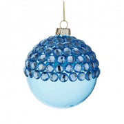 Weihnachtskugel im blauen Glasjuwel 8 cm Weihnachtsball