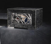 Top -Tisch und Basis in schwarzem Holz 45x60x43H CM