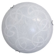 2xe27 Deckenlicht mit Chrom und weißen Kratzerglashaken.