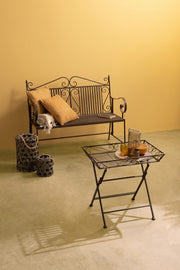 Rustikaler rechteckiger Metalltisch Malanie Brown