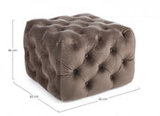 Pouf in Velvet Tortora Evan S 62x62x H46 cm
