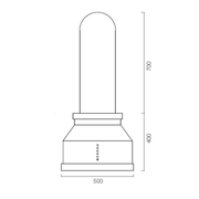 100% städtische aufstrebende Kapuze in Burnished Edelstahl CM Ø50