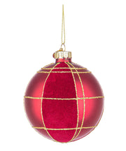 Samtige rote Glaskugel D80mm