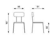 4x Polypropylenstuhl mit grünem Sitz