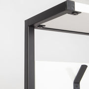 Weißes Nomad -Eingangsregal 5 Haken Biegung L 78 x P 30 x H 182 cm