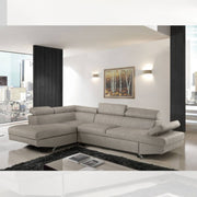 Julie linke Ecksofa mit grauem abnehmbarem Bett 297x206x79