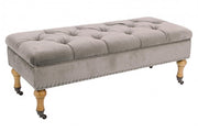 Beige Classic Style Vellut Bench Bank
