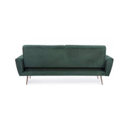 Drei -Seerer -Sofa Bett in dunkelgrünem Samt Johnny 210x83x H85 cm