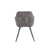 Senna Senna Velvet Grey Chair mit moderner Schwarzmetallstruktur