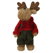 Rote und grüne Rentiere CM18x10H30 cm