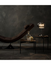 Spiegeltischlampe in Glas- und Chrommetallsts