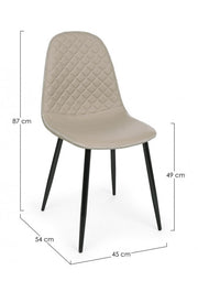Speisesatzuhl in Tortora Tortora Amanda 45x54x H87 cm