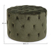 Vintage Green Pouf Velvet 60 x 42 h cm cm