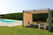Pavillon Maine mit 3x3 cm Stahlpergola mit Seitenvorhängen