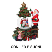 LED Glass Ball Resin Santa Claus mit Musik CM16X15H25