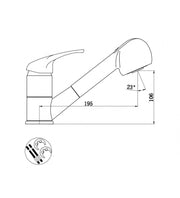 Mono -Foal -Waschbecken mit abnehmbarer Dusche