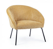 Velvet -Sessel im Gelben Samtstil