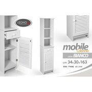 Weiße Säule Venezianischer Stil Badezimmer mit Tür 34 x 30 x 163 cm