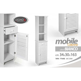 Weiße Säule Venezianischer Stil Badezimmer mit Tür 34 x 30 x 163 cm